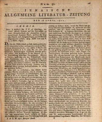 Jenaische allgemeine Literatur-Zeitung vom Jahre ... Dienstag 16. April 1811