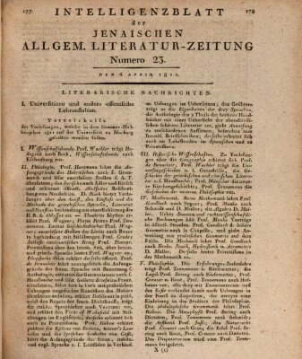 Jenaische allgemeine Literatur-Zeitung vom Jahre ... Samstag 6. April 1811