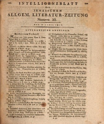 Jenaische allgemeine Literatur-Zeitung vom Jahre ... Mittwoch 17. April 1811