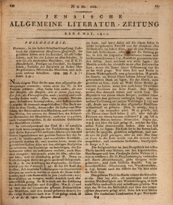 Jenaische allgemeine Literatur-Zeitung vom Jahre ... Montag 6. Mai 1811