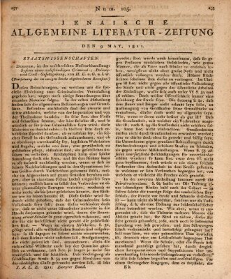 Jenaische allgemeine Literatur-Zeitung vom Jahre ... Donnerstag 9. Mai 1811