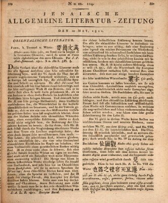 Jenaische allgemeine Literatur-Zeitung vom Jahre ... Montag 20. Mai 1811