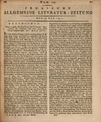 Jenaische allgemeine Literatur-Zeitung vom Jahre ... Samstag 25. Mai 1811