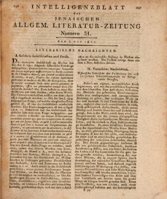 Jenaische allgemeine Literatur-Zeitung vom Jahre ... Mittwoch 8. Mai 1811