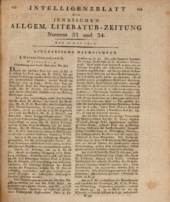 Jenaische allgemeine Literatur-Zeitung vom Jahre ... Mittwoch 15. Mai 1811