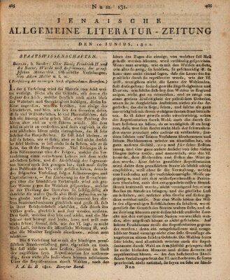 Jenaische allgemeine Literatur-Zeitung vom Jahre ... Montag 10. Juni 1811