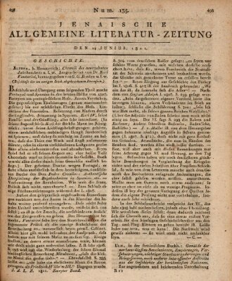 Jenaische allgemeine Literatur-Zeitung vom Jahre ... Freitag 14. Juni 1811