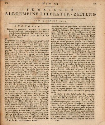 Jenaische allgemeine Literatur-Zeitung vom Jahre ... Mittwoch 19. Juni 1811