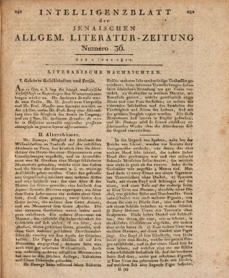 Jenaische allgemeine Literatur-Zeitung vom Jahre ... Samstag 1. Juni 1811