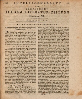 Jenaische allgemeine Literatur-Zeitung vom Jahre ... Samstag 8. Juni 1811