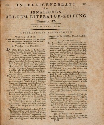 Jenaische allgemeine Literatur-Zeitung vom Jahre ... Samstag 22. Juni 1811