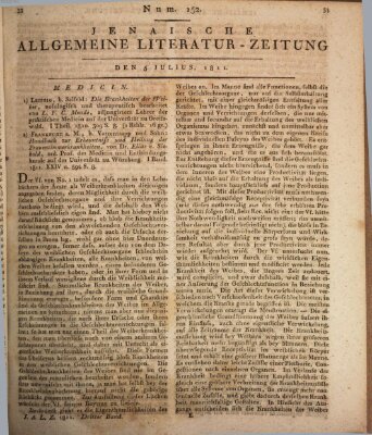 Jenaische allgemeine Literatur-Zeitung vom Jahre ... Freitag 5. Juli 1811