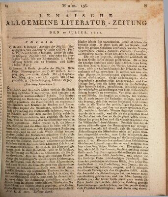 Jenaische allgemeine Literatur-Zeitung vom Jahre ... Mittwoch 10. Juli 1811