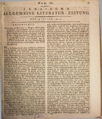 Jenaische allgemeine Literatur-Zeitung vom Jahre ... Montag 15. Juli 1811