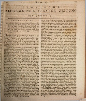 Jenaische allgemeine Literatur-Zeitung vom Jahre ... Donnerstag 18. Juli 1811