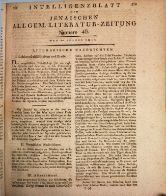 Jenaische allgemeine Literatur-Zeitung vom Jahre ... Mittwoch 10. Juli 1811