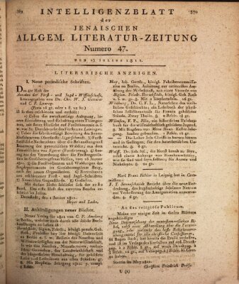 Jenaische allgemeine Literatur-Zeitung vom Jahre ... Samstag 13. Juli 1811