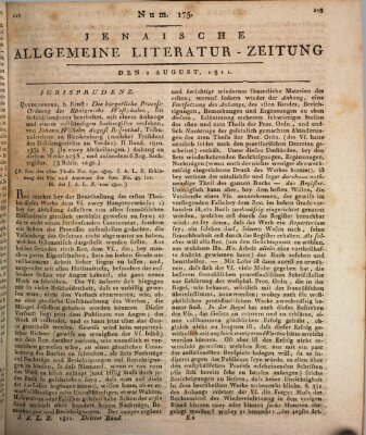 Jenaische allgemeine Literatur-Zeitung vom Jahre ... Freitag 2. August 1811