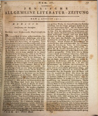 Jenaische allgemeine Literatur-Zeitung vom Jahre ... Montag 5. August 1811