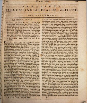 Jenaische allgemeine Literatur-Zeitung vom Jahre ... Mittwoch 14. August 1811