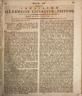 Jenaische allgemeine Literatur-Zeitung vom Jahre ... Donnerstag 15. August 1811