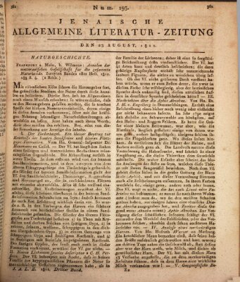 Jenaische allgemeine Literatur-Zeitung vom Jahre ... Freitag 23. August 1811