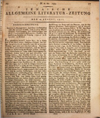 Jenaische allgemeine Literatur-Zeitung vom Jahre ... Samstag 24. August 1811