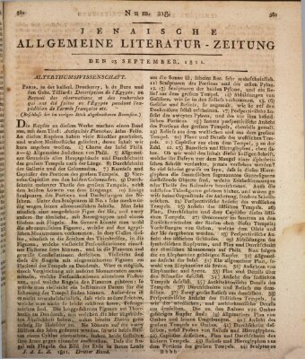 Jenaische allgemeine Literatur-Zeitung vom Jahre ... Montag 23. September 1811