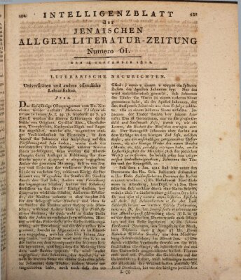 Jenaische allgemeine Literatur-Zeitung vom Jahre ... Mittwoch 18. September 1811