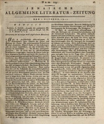 Jenaische allgemeine Literatur-Zeitung vom Jahre ... Montag 7. Oktober 1811