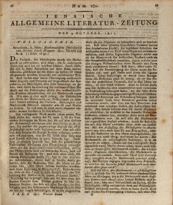 Jenaische allgemeine Literatur-Zeitung vom Jahre ... Mittwoch 9. Oktober 1811