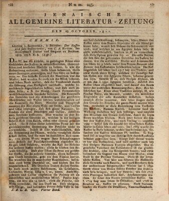 Jenaische allgemeine Literatur-Zeitung vom Jahre ... Mittwoch 23. Oktober 1811