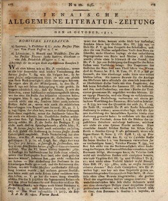 Jenaische allgemeine Literatur-Zeitung vom Jahre ... Samstag 26. Oktober 1811