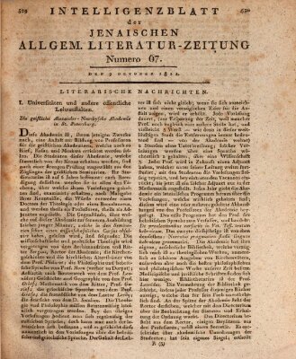 Jenaische allgemeine Literatur-Zeitung vom Jahre ... Mittwoch 9. Oktober 1811