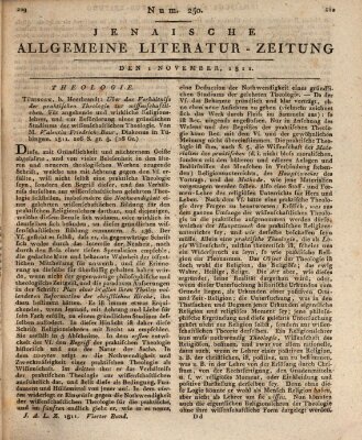 Jenaische allgemeine Literatur-Zeitung vom Jahre ... Freitag 1. November 1811