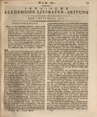 Jenaische allgemeine Literatur-Zeitung vom Jahre ... Samstag 2. November 1811