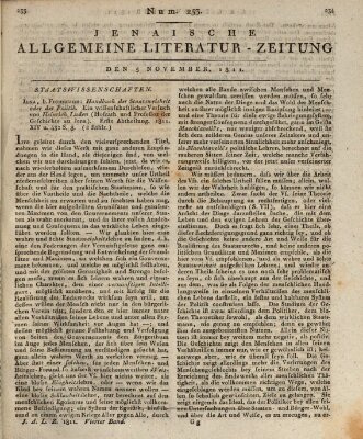 Jenaische allgemeine Literatur-Zeitung vom Jahre ... Dienstag 5. November 1811