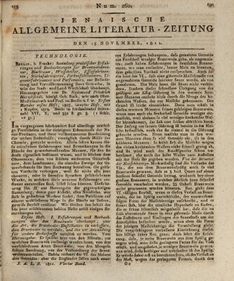 Jenaische allgemeine Literatur-Zeitung vom Jahre ... Mittwoch 13. November 1811