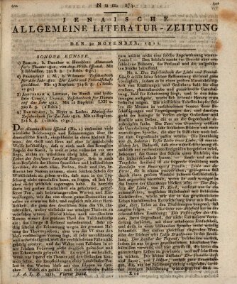 Jenaische allgemeine Literatur-Zeitung vom Jahre ... Samstag 30. November 1811