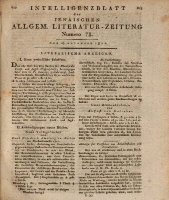 Jenaische allgemeine Literatur-Zeitung vom Jahre ... Samstag 23. November 1811