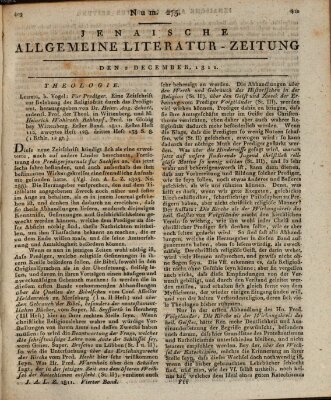 Jenaische allgemeine Literatur-Zeitung vom Jahre ... Montag 2. Dezember 1811