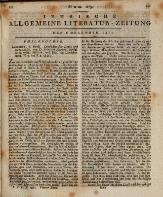 Jenaische allgemeine Literatur-Zeitung vom Jahre ... Freitag 6. Dezember 1811