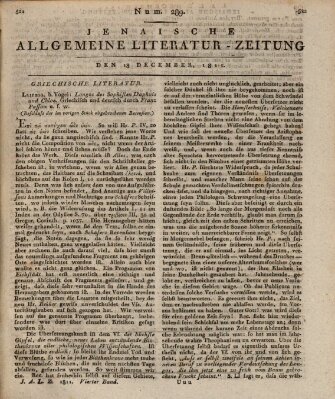 Jenaische allgemeine Literatur-Zeitung vom Jahre ... Mittwoch 18. Dezember 1811