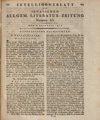 Jenaische allgemeine Literatur-Zeitung vom Jahre ... Mittwoch 18. Dezember 1811