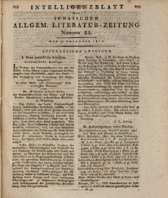 Jenaische allgemeine Literatur-Zeitung vom Jahre ... Mittwoch 25. Dezember 1811