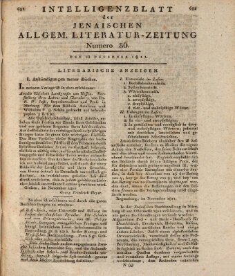 Jenaische allgemeine Literatur-Zeitung vom Jahre ... Samstag 28. Dezember 1811