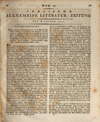 Jenaische allgemeine Literatur-Zeitung vom Jahre ... Samstag 18. Januar 1812