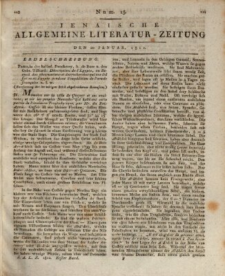 Jenaische allgemeine Literatur-Zeitung vom Jahre ... Montag 20. Januar 1812