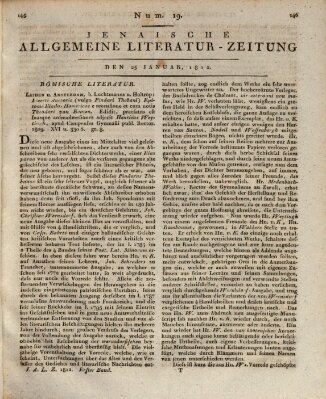 Jenaische allgemeine Literatur-Zeitung vom Jahre ... Samstag 25. Januar 1812