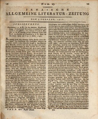 Jenaische allgemeine Literatur-Zeitung vom Jahre ... Montag 3. Februar 1812